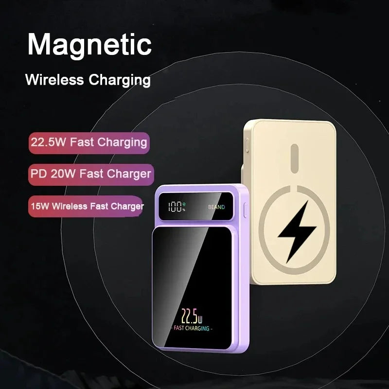 Xiaomi 100000mAh Power Bank Magnetic Wireless 22.5W Ultra Capacity Super Fast Charging Power Bank For Iphone16 Samsung Xiaomi