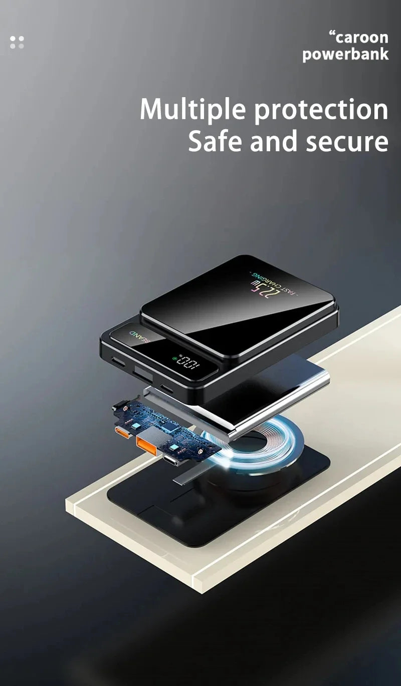 Xiaomi 100000mAh Power Bank Magnetic Wireless 22.5W Ultra Capacity Super Fast Charging Power Bank For Iphone16 Samsung Xiaomi