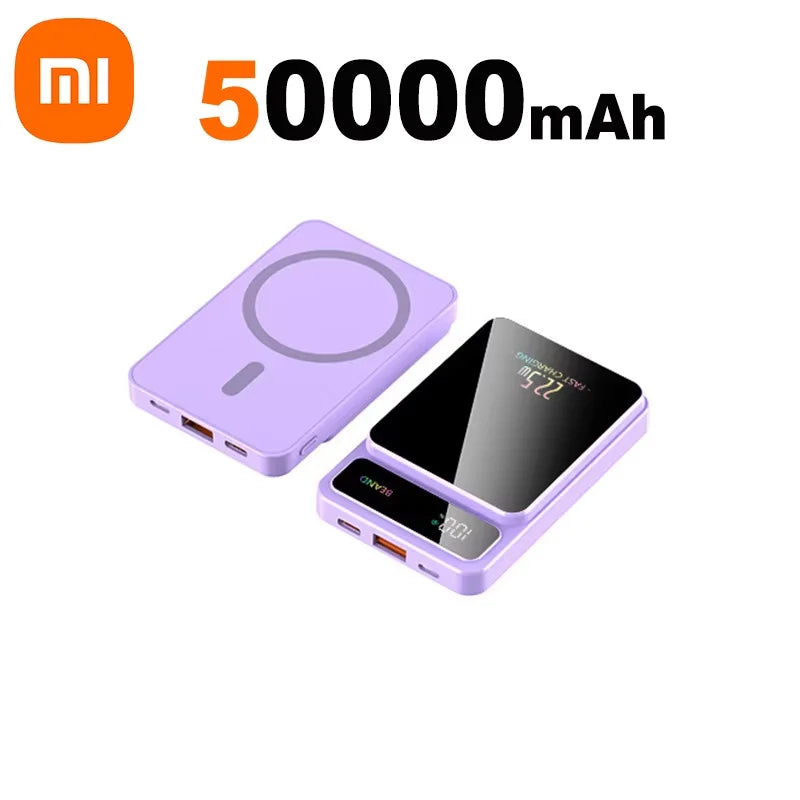 Xiaomi 100000mAh Power Bank Magnetic Wireless 22.5W Ultra Capacity Super Fast Charging Power Bank For Iphone16 Samsung Xiaomi